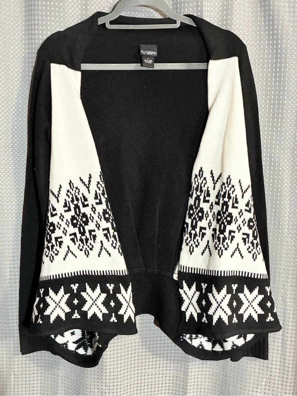 Day Trip Open Front Nordic Cardigan Sz L Flared Cape-like Pleated Anthropologie
